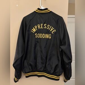 Vintage Black and Yellow Bomber Jacket - Size XL